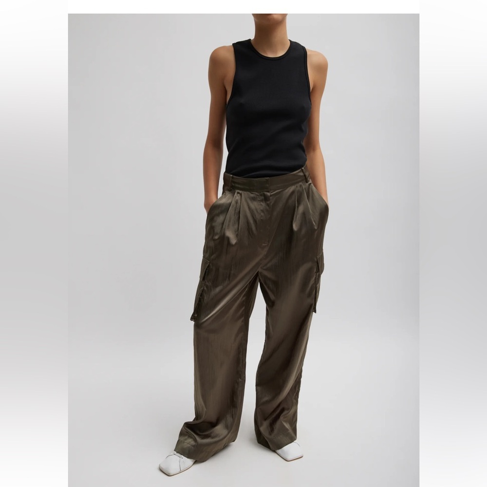 Tibi Stella Pant Shiny Nylon - Size 10 in Dune